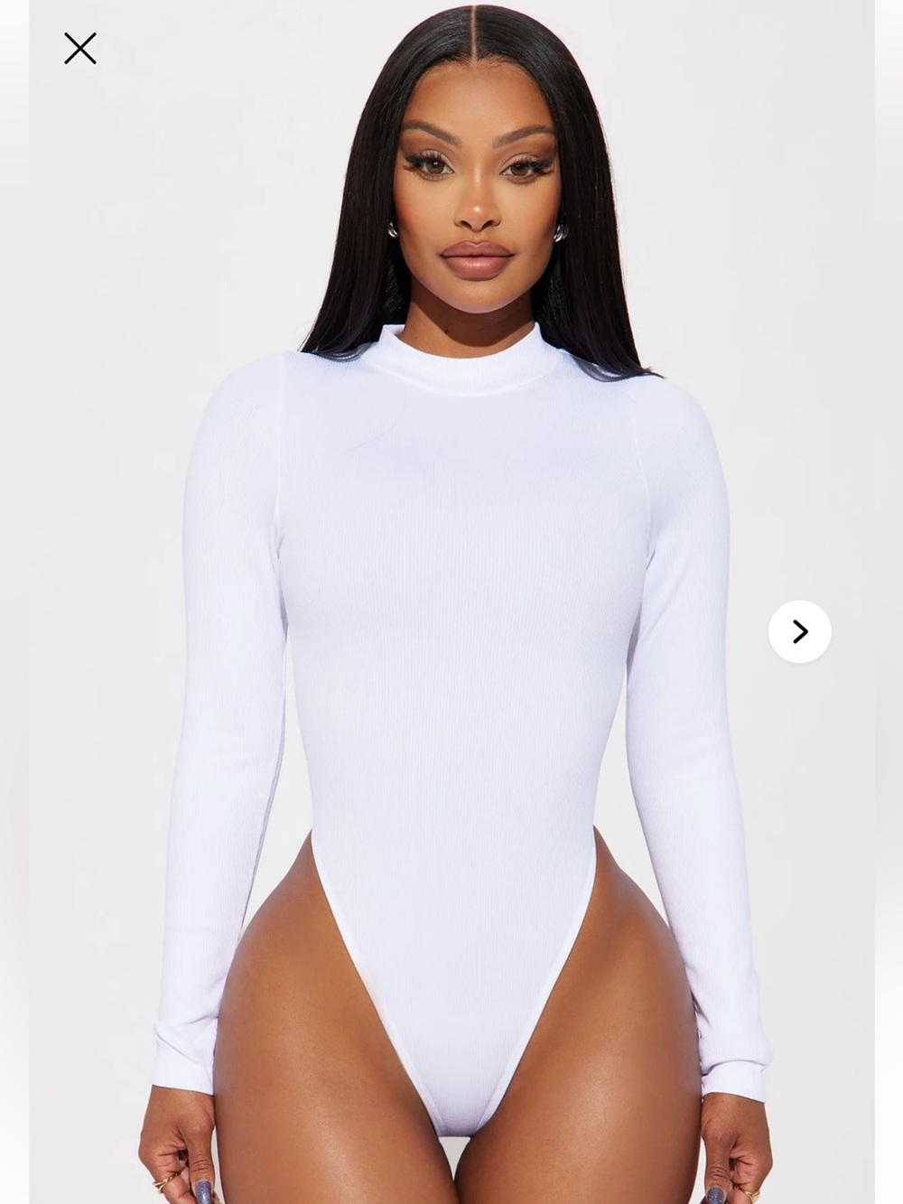 Melanie Mock Neck Bodysuit - White